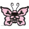 нашивка бабочка с черепом (розовая)