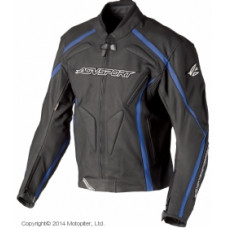 мотоциклетная кожаная куртка dragon черно-синяя