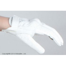 кожаные перчатки ladysclassic 1.5, белые, перфорация., xs