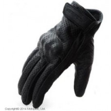 кожаные перчатки classic, черные, перфорация., 2xl