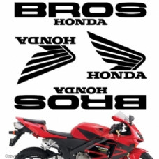 Комплект наклеек "Honda Bros" white