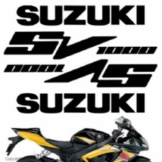 Комплект наклеек "Suzuki SV1000" silver