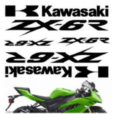 Комплект наклеек "Kawasaki ZX-6R" white
