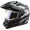 снегоходный шлем  с электро-стеклом ss-1 edge черно-серебристый.